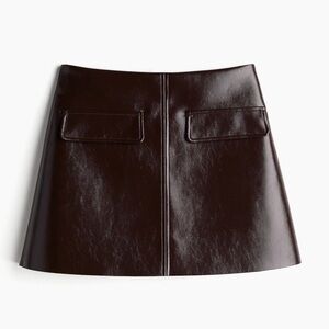 H&M burgundy ‘coated mini’ skirt